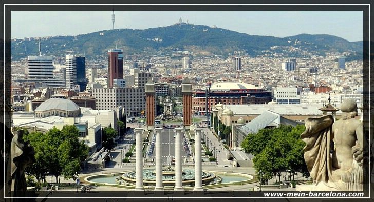 Blick vom Nationalpalast in Barcelona