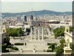 Blick vom Nationalpalast in Barcelona