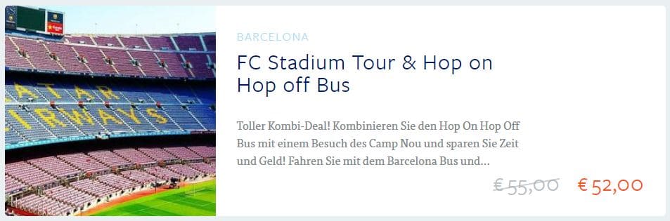 Hop on Hop off Bus Tour und Stadion FCB